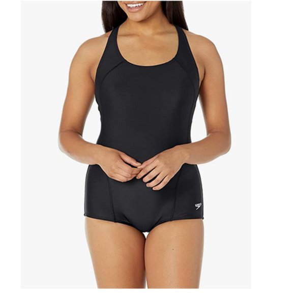 Speedo Conservative Ultraback Princess Seam Performance Swimsuit Black 10 - Picture 1 of 9